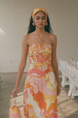 Kahlo Strapless Midi Dress - Calista Sunset